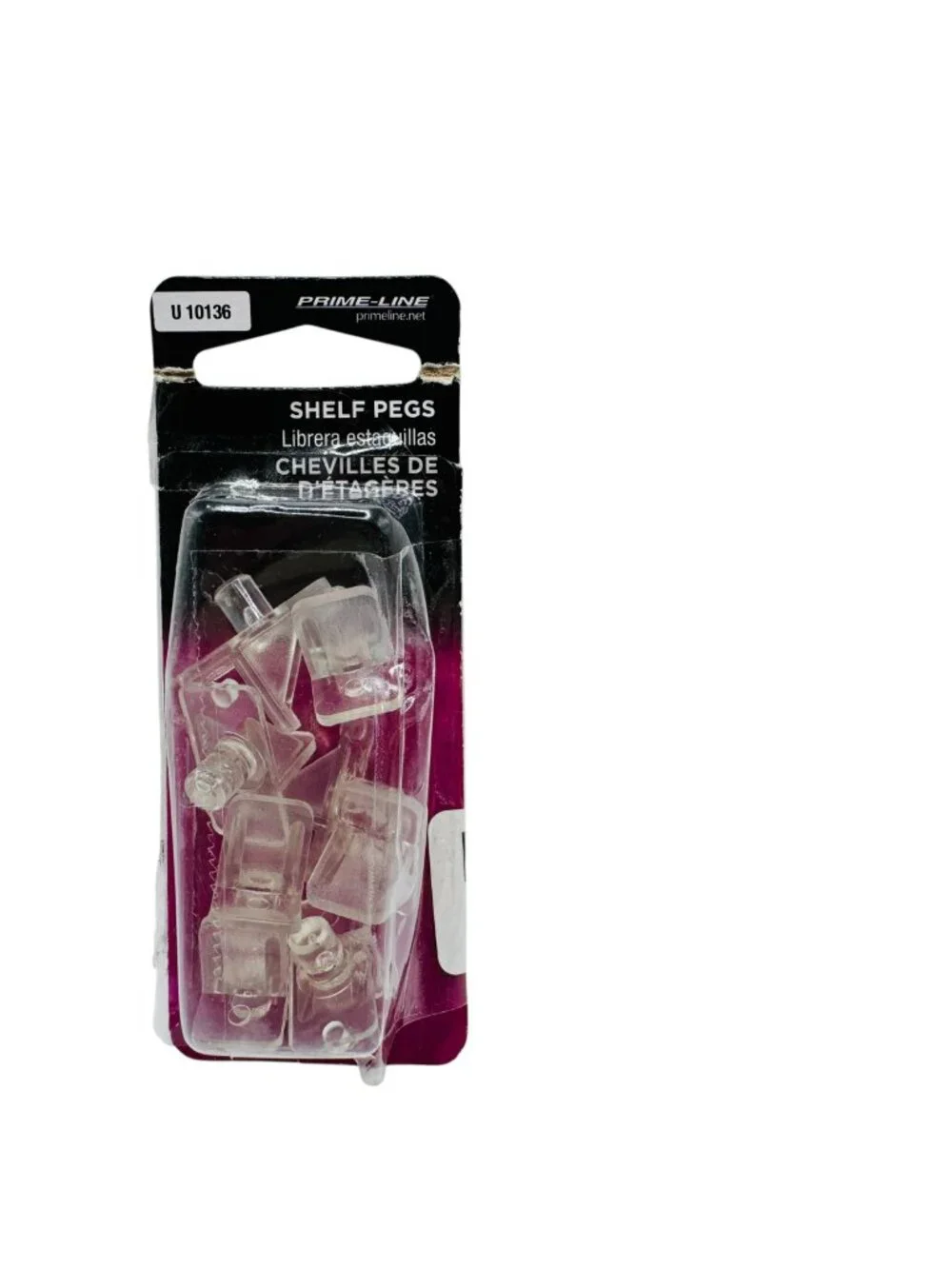 Prime-Line Clear Shelf Pegs 1/4